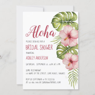 Aloha Tropical Floral Brautdusche Rosa Hibiskus Einladung