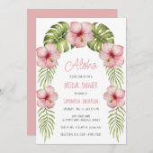 Aloha Tropical Floral Exotic Blätter Brautparty Einladung (Vorne/Hinten)
