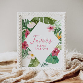 Aloha Tropical Floral Geburtstagsfavorisierzeichen Poster