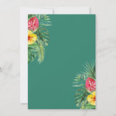 Aloha Tropical Floral Pink Baby Dusche Einladung (Rückseite)