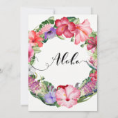 Aloha Tropical Floral Wreath Luau Wedding Party Einladung (Rückseite)