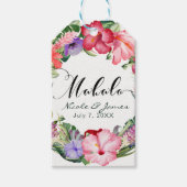 Aloha Tropical Floral Wreath Luau Wedding Party Geschenkanhänger (Vorderseite)