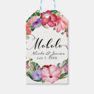 Aloha Tropical Floral Wreath Luau Wedding Party Geschenkanhänger