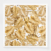 Aloha Tropical Gold Glitzer Monstera Blätter Serviette (Vorderseite)