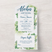 Aloha Tropical Greenerenery Kinderdusche Windelwan All In One Einladung (Innen Boden)