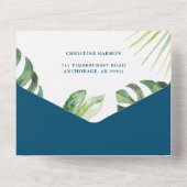 Aloha Tropical Greenerenery Kinderdusche Windelwan All In One Einladung (Rückseite)