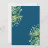 Aloha Tropical Greenerity Blue Beach Wedding Einladung (Rückseite)