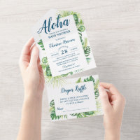 Aloha Tropical Grünzeug Baby Shower Windel-Raffle