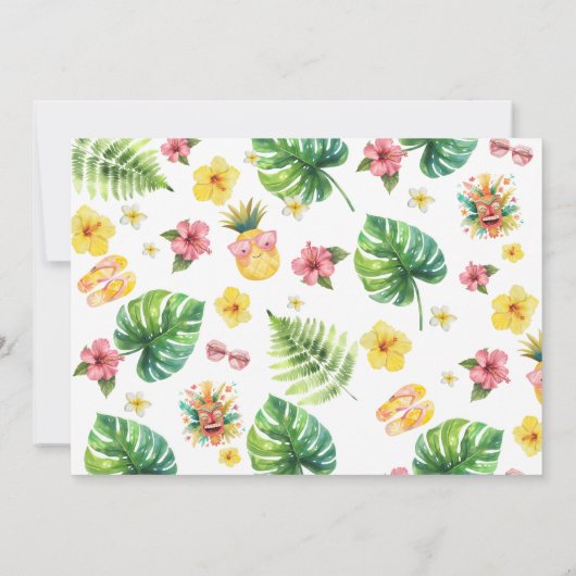 Aloha Tropical Hawaii luau Foto danke Karte (Rückseite)