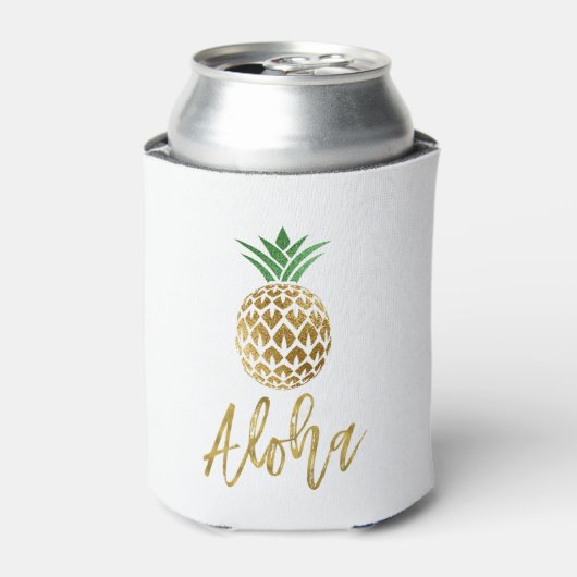 Aloha Tropical Hawaiian Ananas Hochzeit White Dosenkühler (Kanne Vorderseite)