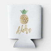 Aloha Tropical Hawaiian Ananas Hochzeit White Dosenkühler (Rückseite)