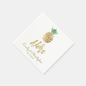 Aloha Tropical Hawaiian Ananas Hochzeit White Serviette (Ecke)