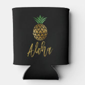 Aloha Tropical Hawaiian Ananas Wedding Black Dosenkühler (Rückseite)