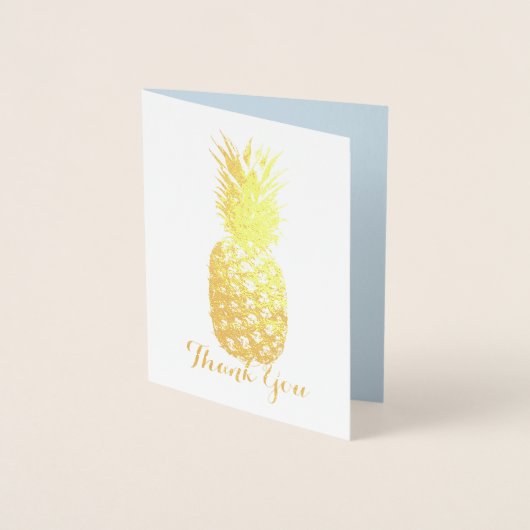 Aloha Tropical Hawaiian Gold Ananas Vielen Dank Folienkarte (Vorderseite)