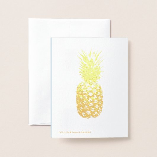 Aloha Tropical Hawaiian Gold Ananas Vielen Dank Folienkarte (Rückseite mit Umschlag)