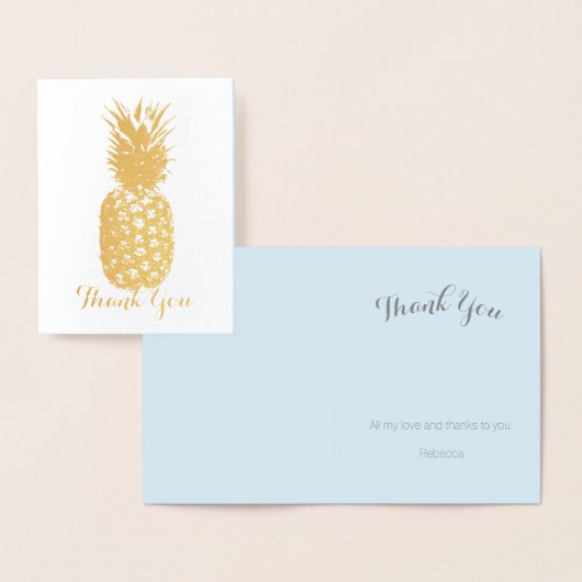 Aloha Tropical Hawaiian Gold Ananas Vielen Dank Folienkarte (Anzeige)