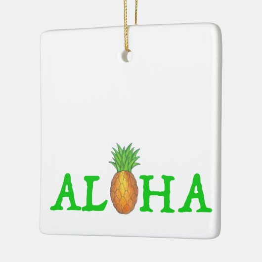 Aloha Tropical Hawaiian Island Ananas Hawaii Keramikornament (Links)