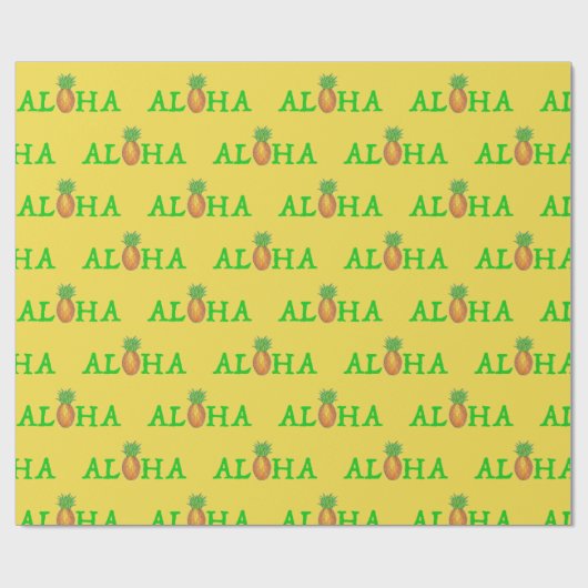 ALOHA Tropical Hawaiian Island Ananas Obst Geschenkpapier (Flach)