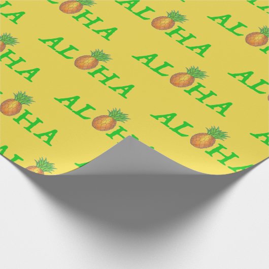 ALOHA Tropical Hawaiian Island Ananas Obst Geschenkpapier (Ecke)