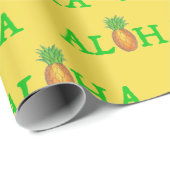 ALOHA Tropical Hawaiian Island Ananas Obst Geschenkpapier (Rolleneckpunkt)