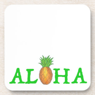 ALOHA Tropical Hawaiian Island Ananas Obst Getränkeuntersetzer