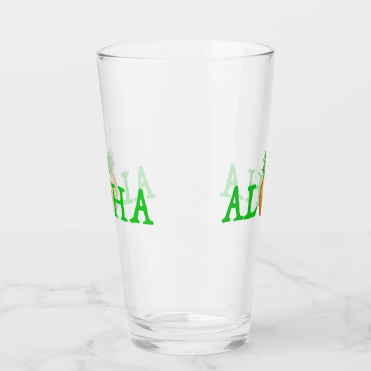 ALOHA Tropical Hawaiian Island Ananas Obst Glas (Links)