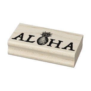 ALOHA Tropical Hawaiian Island Ananas Obst Gummistempel