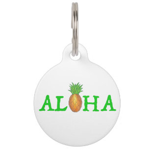 ALOHA Tropical Hawaiian Island Ananas Obst Haustiermarke