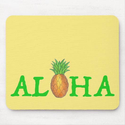ALOHA Tropical Hawaiian Island Ananas Obst Mousepad (Vorne)