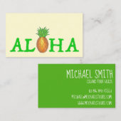 ALOHA Tropical Hawaiian Island Ananas-Reise Visitenkarte (Vorne/Hinten)