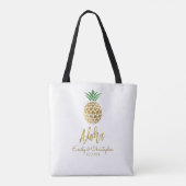 Aloha Tropical Hawaiian Pineapse Gastgeschenk Hoch Tasche (Rückseite)