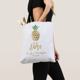 Aloha Tropical Hawaiian Pineapse Gastgeschenk Hoch Tasche
