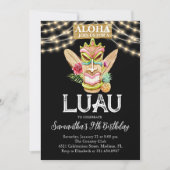 Aloha Tropical Hawaiian Tiki Luau Birthday Party Einladung (Vorderseite)