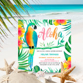 Aloha Tropical Hibiskus Parrot Brautparty Einladung