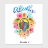 Aloha Tropical Honu Sea Turtle Aufkleber (Blatt)
