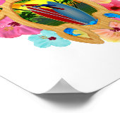 Aloha Tropical Honu Sea Turtle Poster (Ecke)