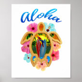 Aloha Tropical Honu Sea Turtle Poster (Vorne)