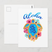 Aloha Tropical Honu Sea Turtle Postkarte (Vorne/Hinten)