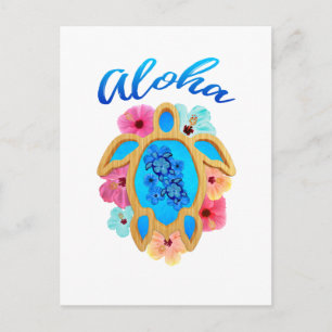 Aloha Tropical Honu Sea Turtle Postkarte