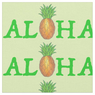 ALOHA Tropical Island Hawaiian Ananas Green Stoff