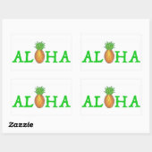 ALOHA Tropical Island Hawaiian Ananas Hallo Rechteckiger Aufkleber (Blatt)