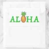 ALOHA Tropical Island Hawaiian Ananas Hallo Rechteckiger Aufkleber (Tasche)