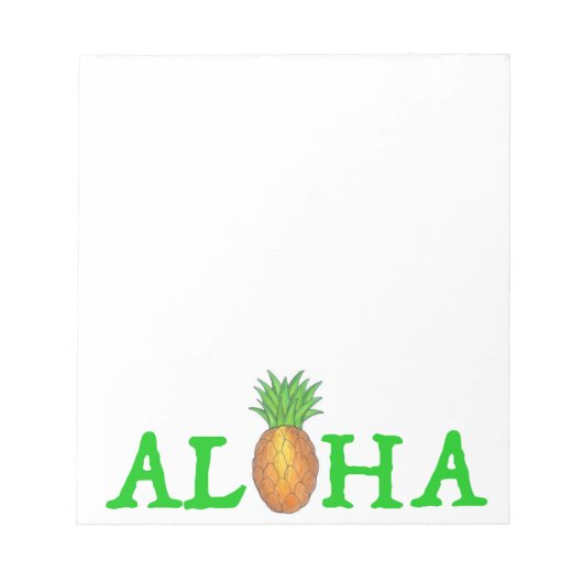 ALOHA Tropical Island Hawaiian Ananas Notepad Notizblock (Vorderseite)