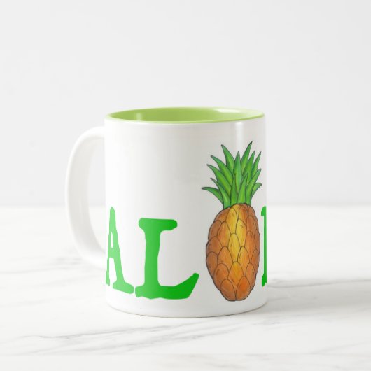 ALOHA Tropical Island Hawaiian Ananas Tasse (Vorderseite Links)