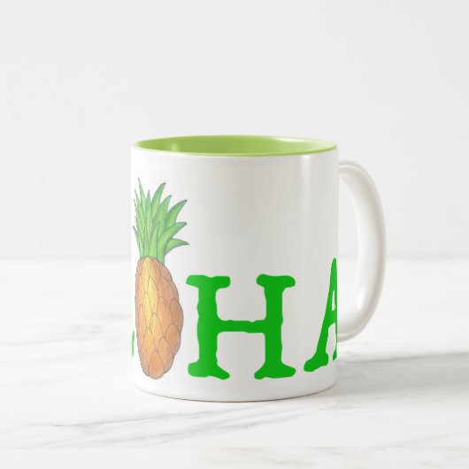 ALOHA Tropical Island Hawaiian Ananas Tasse (VorderseiteRechts)