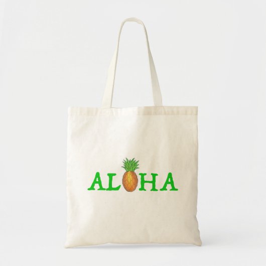 ALOHA Tropical Island Hawaiian Ananas Tote Bag Tragetasche (Vorne)