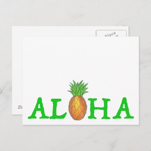 ALOHA Tropical Island Hawaiian Pineapi Hawaii Postkarte (Vorne/Hinten)