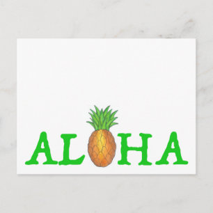ALOHA Tropical Island Hawaiian Pineapi Hawaii Postkarte