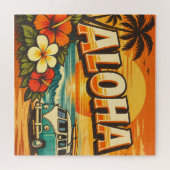 Aloha Tropical Island Sunset Artwork Puzzle (Horizontal)