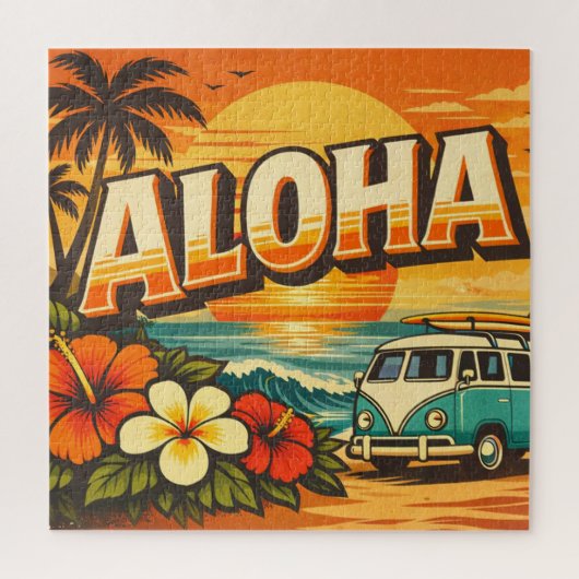 Aloha Tropical Island Sunset Artwork Puzzle (Vertikal)